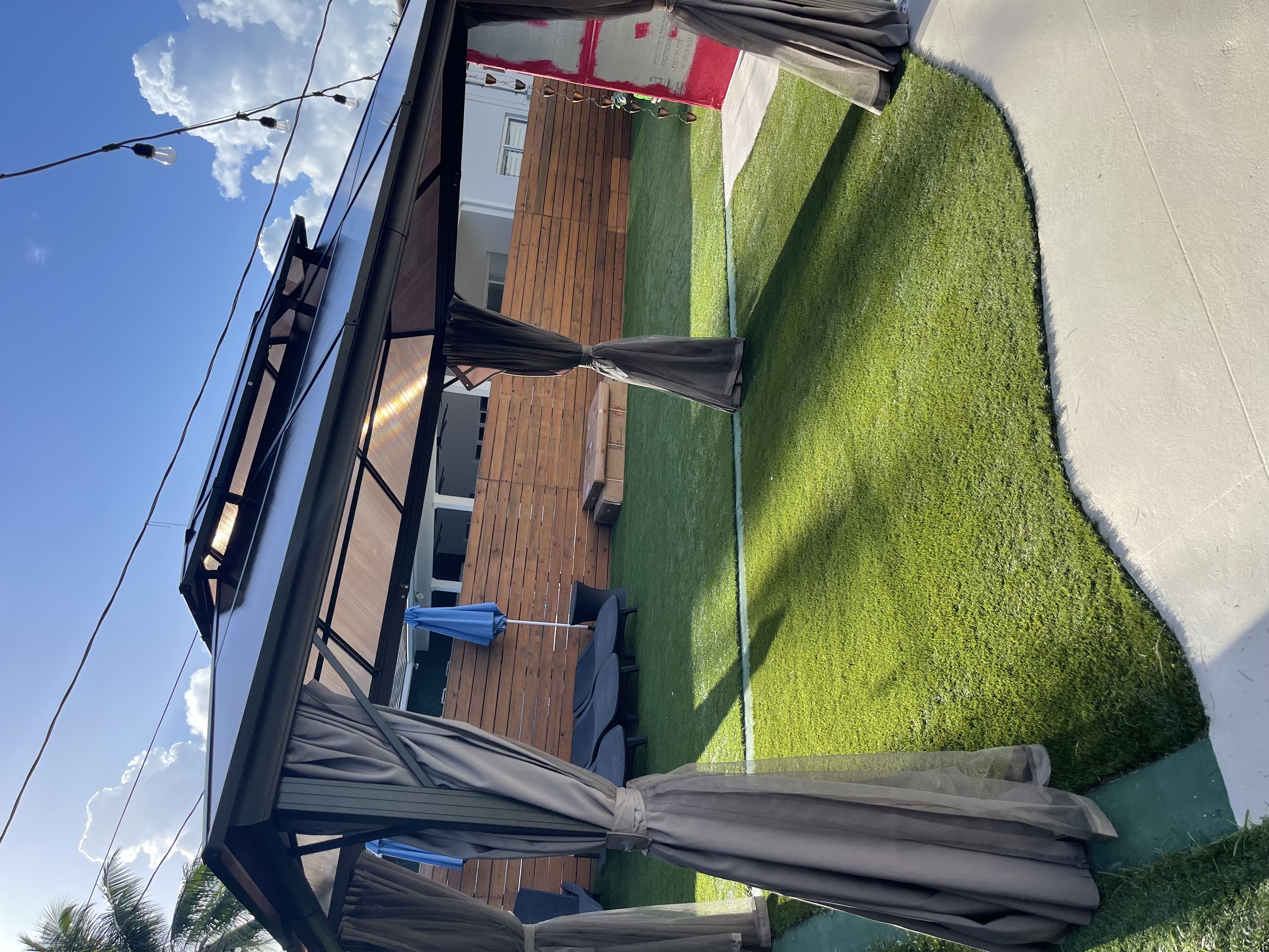 Gazebo with curtains